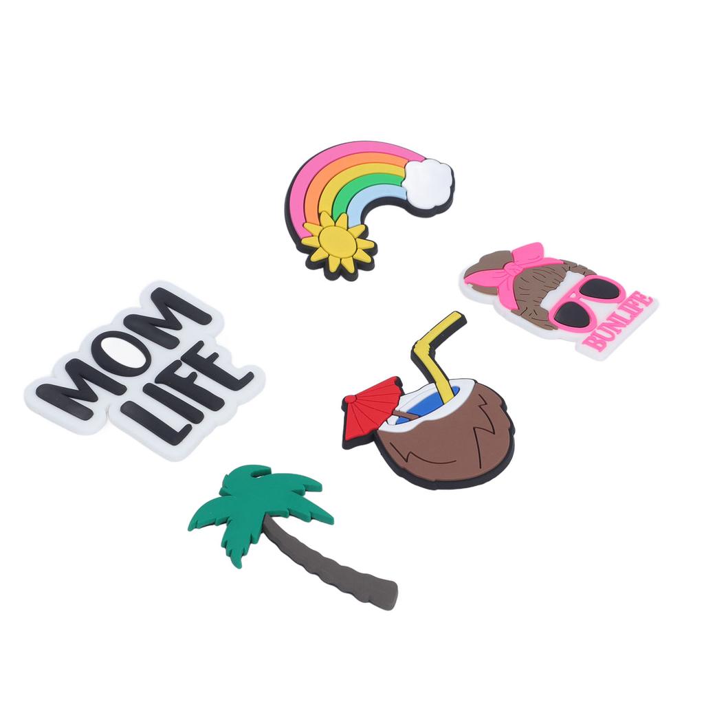 5pcs Beach Bag Decoration Coconut Tree Silicone Creative Insert Beach Bag Decorative Accessory for Handbag