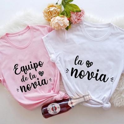 Team Bride T-Shirt Spanisches Mädchen Junggesellinnenabschied T-Shirt Brautparty T-Shirt Freunde Braut Squad T-Shirt Hochzeit Junggesellinnenabschied Oberteile