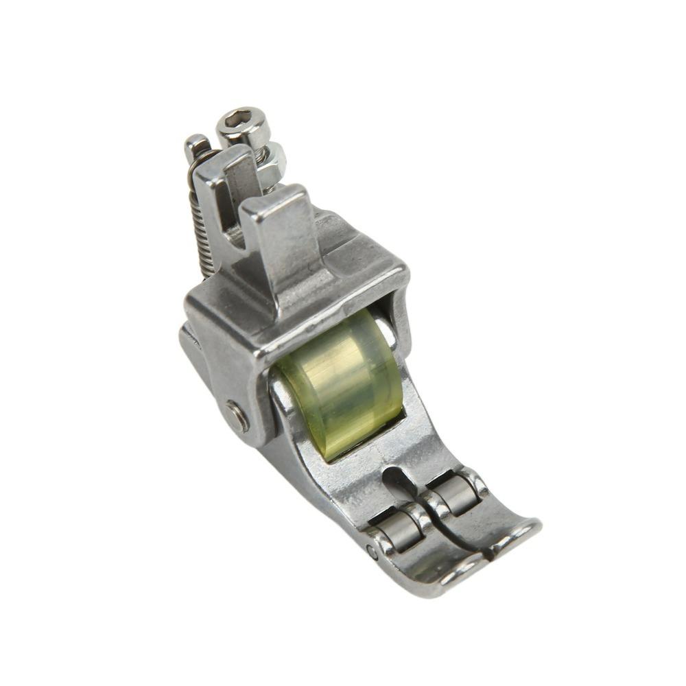 Small Light Rubber Wheel Presser Foot Downward Folding Hemming Curling Roller Presser Foot Adjustable Width Compact Structure