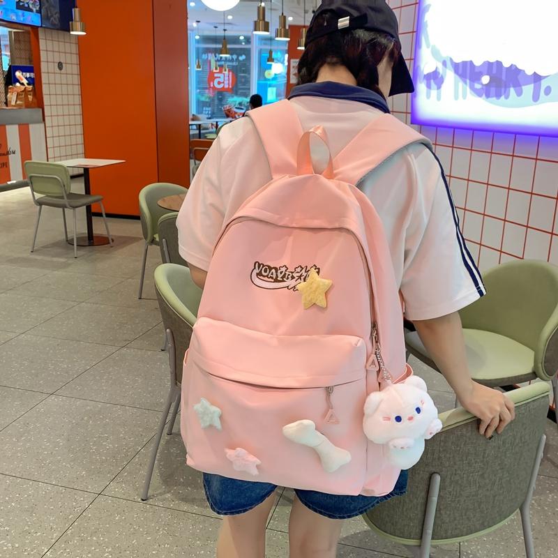 Středoškolský batoh pro studenty, dámský jednobarevný batoh, školní batoh na kampus