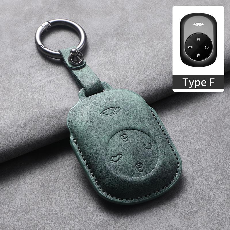 For Chery Fulwin T9 2025 Leather Car Key Bag Case Wallet Holder Key Cover Key Chains Car Accessories Key rope Keyring