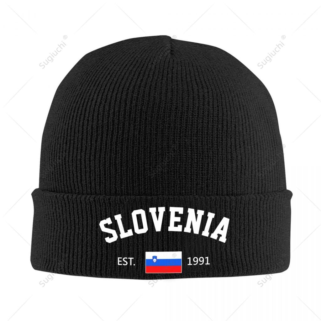Knitted Hat Unisex Slovenia EST Independence Day For Unisex Women Boys Winter Autumn Beanie Cap Warm Bonnet