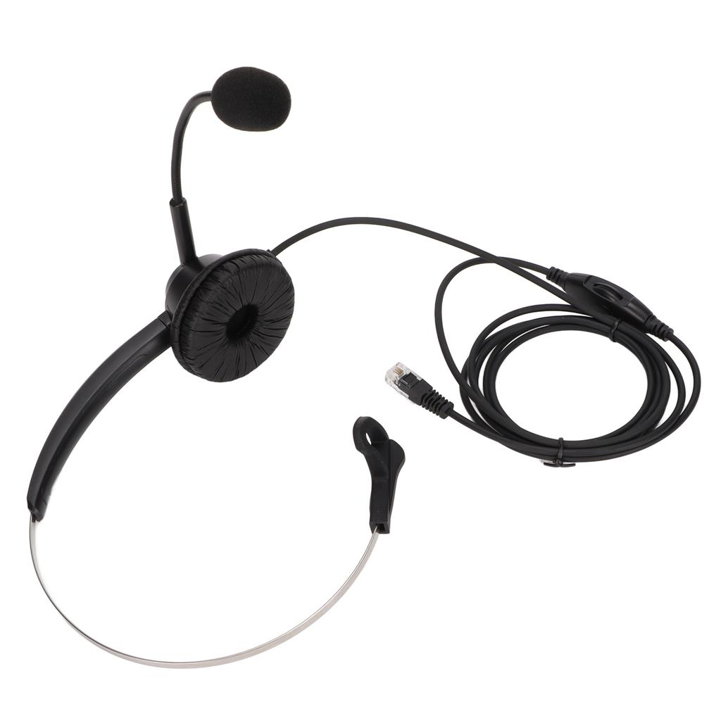 H360‑RJ9‑VA Telephone Headset RJ9 Plug Black Volume Adjustment Single Sided Business Headset for Call Centers Offices