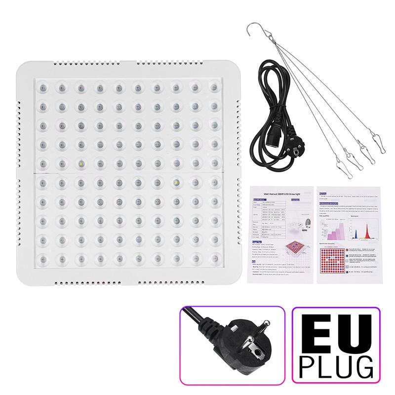 

100 шт. 300 Вт светодиодная лампа для выращивания растений в помещении, тепличного освещения для гидропоники, полного спектра для вегетации, цветения, семян комнатных растений EU