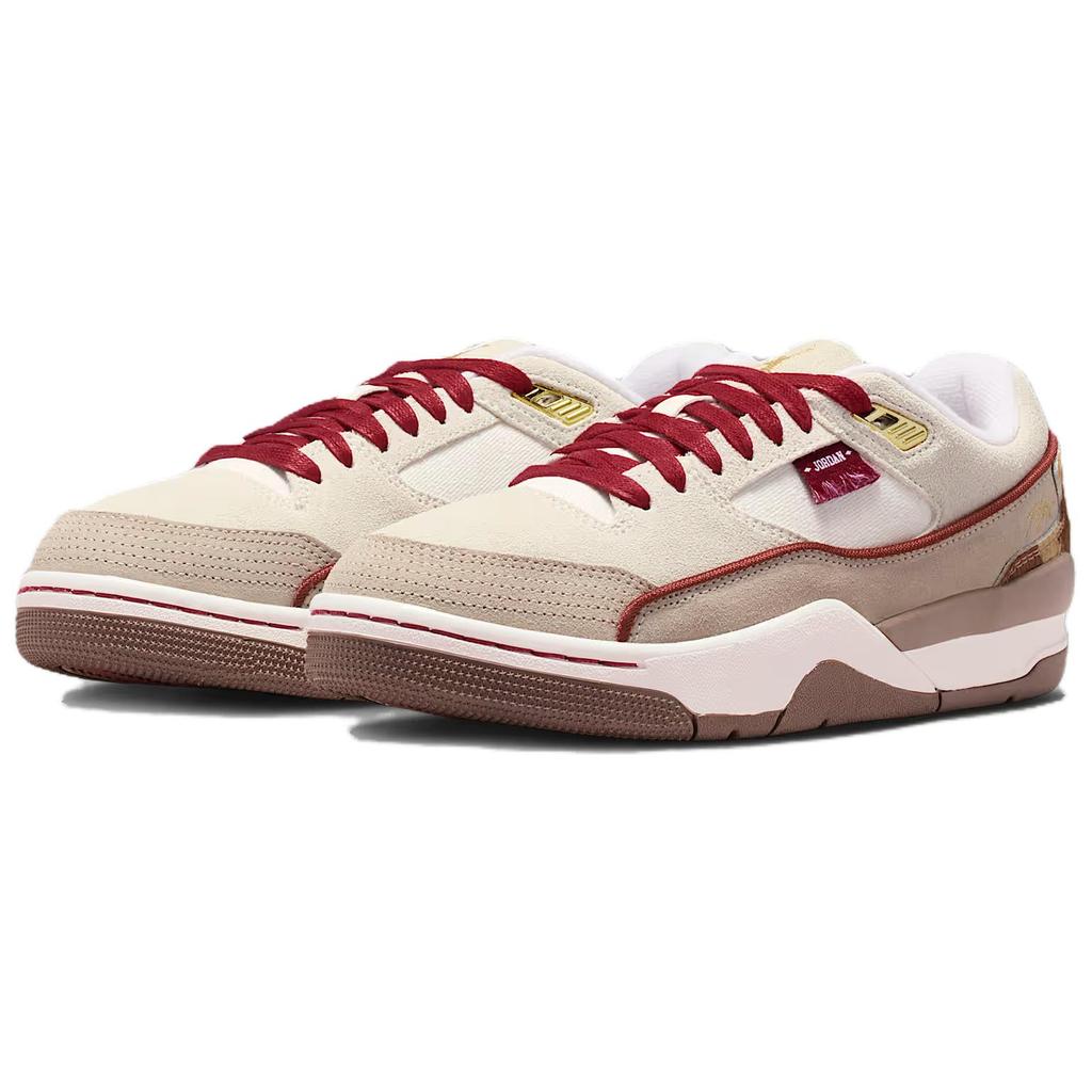 Jordan FLIGHT COURT Breathable Support Low Top Vintage Basketball Shoes Women's Beige Red IQ1107-171