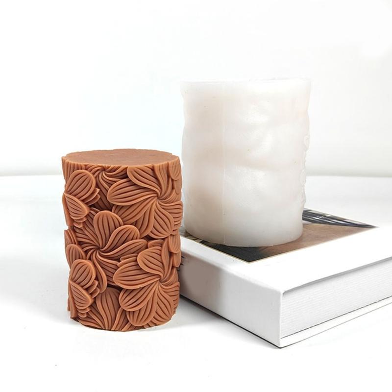 Geprägtes Blatt Zylinder Silikon Kerzenformen für Epoxidharz Handgemachte Kerze Seife Fondantformen Schokolade Silikonformen