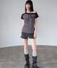 PRENDA String Off Shoulder Short Sleeve Black