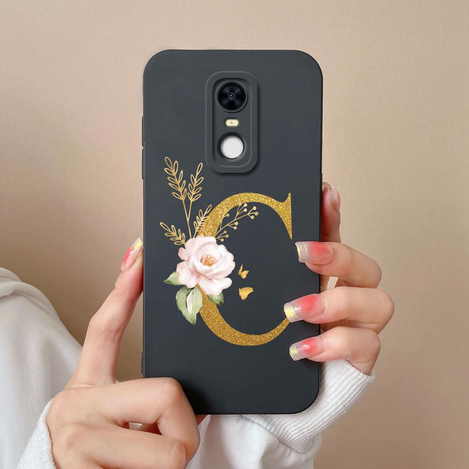 For Redmi 5 Plus Note5 Cases Shiny A-Z Letter Liquid Silicone Anti Drop Phone Protective Back Covers For Redmi5Plus Note5 Funda