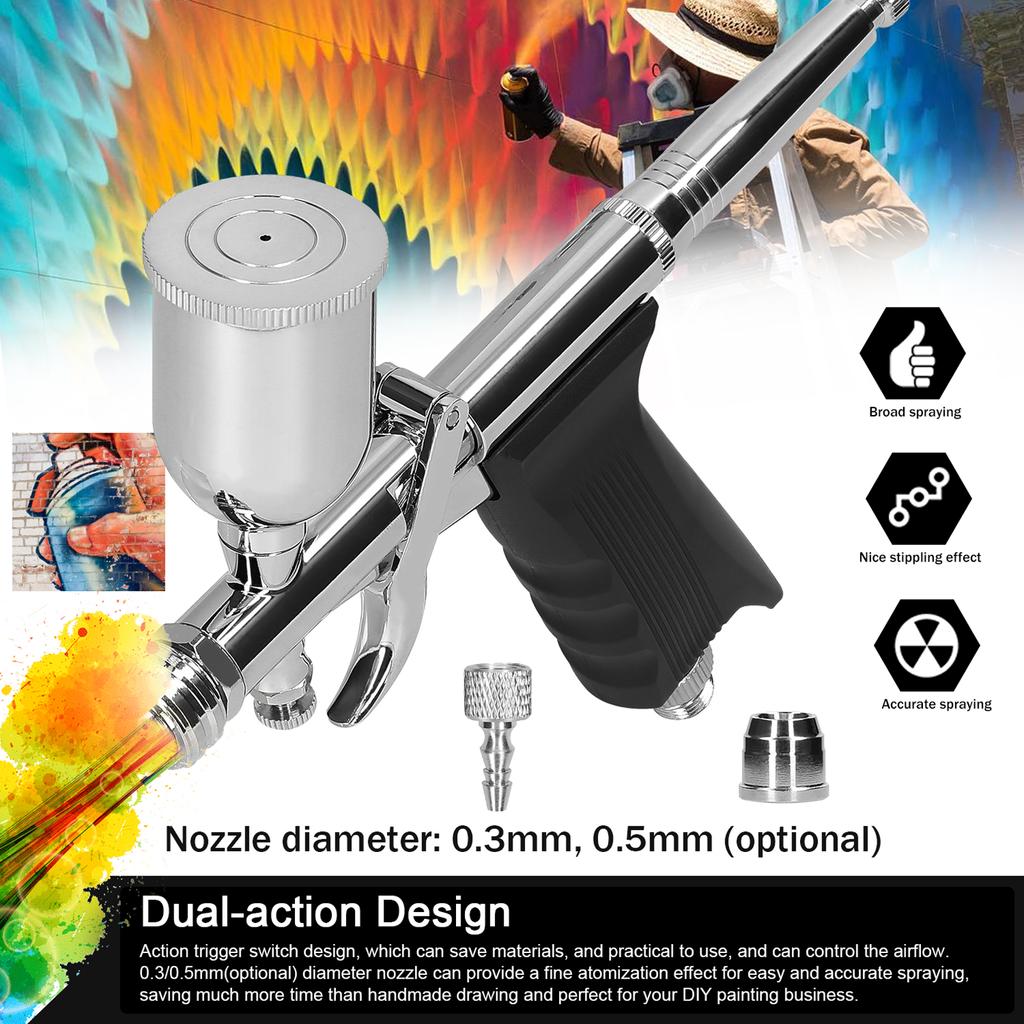 T217BA Airbrush Kit Handheld Air Brush with 15CC Paint Cups for Car Model DIY Painting Makeup Nail