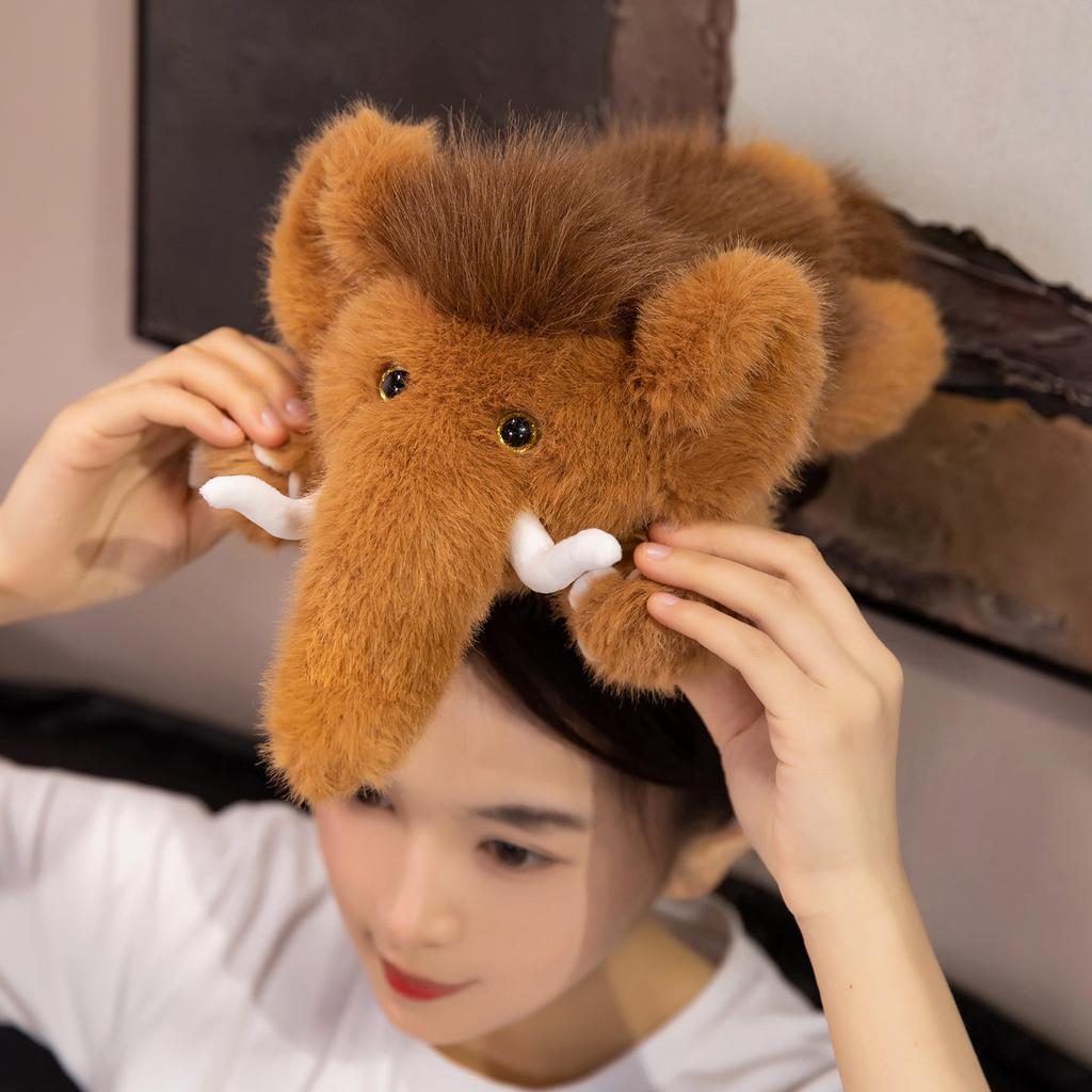 35/50CM Lovely Mammoth Plush Toys Stuffed Soft Animal Big Elephant Toy Kawaii Brown Mammoth Doll Birthday Gift