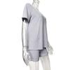 Women's Sets Short-sleeved V-neck T-shirt Sexy Shorts Casual Solid Color 2-piece Set Clothes Sale