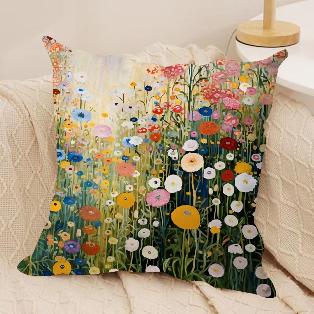 Midsummer Nights Flowers Cushion Cover Silky Short Plush DoubleSided Printed Pillow Case for Sofa All Seasons Home Decor Gift