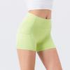 Women's Quick Dry Yoga Hip Lifting Shorts High Waist Fitness Running Shorts With Pockets