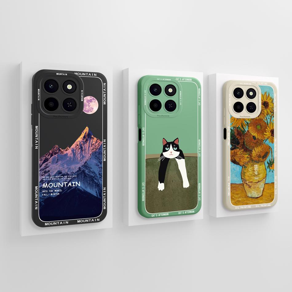 For Honor X6C Phone Case Cute Panda Soft Back Cover High Quality Liquid Silicone Anti Drop Funda Lightweight Couple Bumper Gift