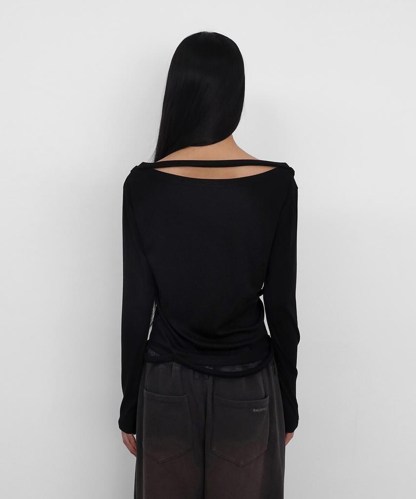 Saendeulig Strap Wide Neck T_Black