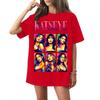 Adult and Kids Casual Letter Print Short Sleeve T-Shirt for Family Matching Everyday Wear