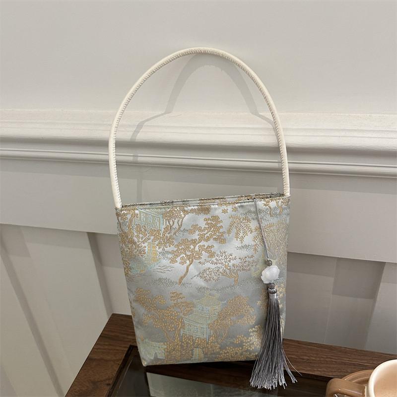 

Elegant Vintage Inspired Women s Bucket Bag Ideal For Work And Casual Outfits синій