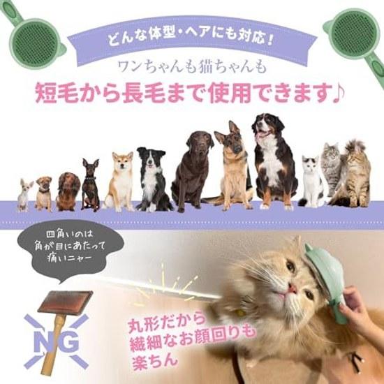 FelineBees Cat Dog Brush Gentle On Skin Pain-Free Long Hair Short Healing Slicker Comb Pet Removal Brushing Feline Beads (Moss Green)