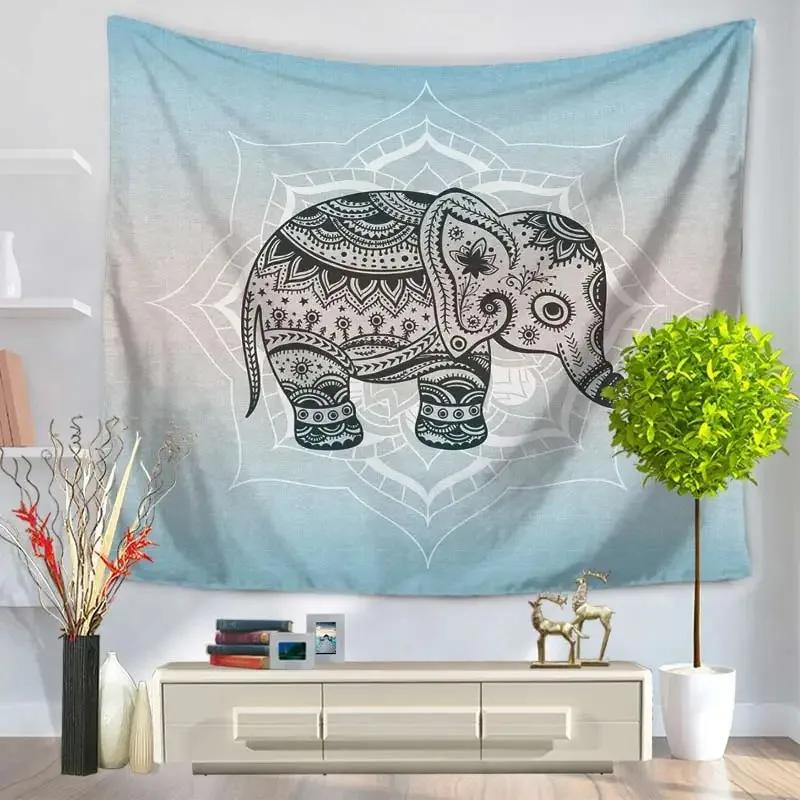 Retro Elephant Painting Hanging Cloth Home Wall Decoration Tapestry Office Living Room Tapestry