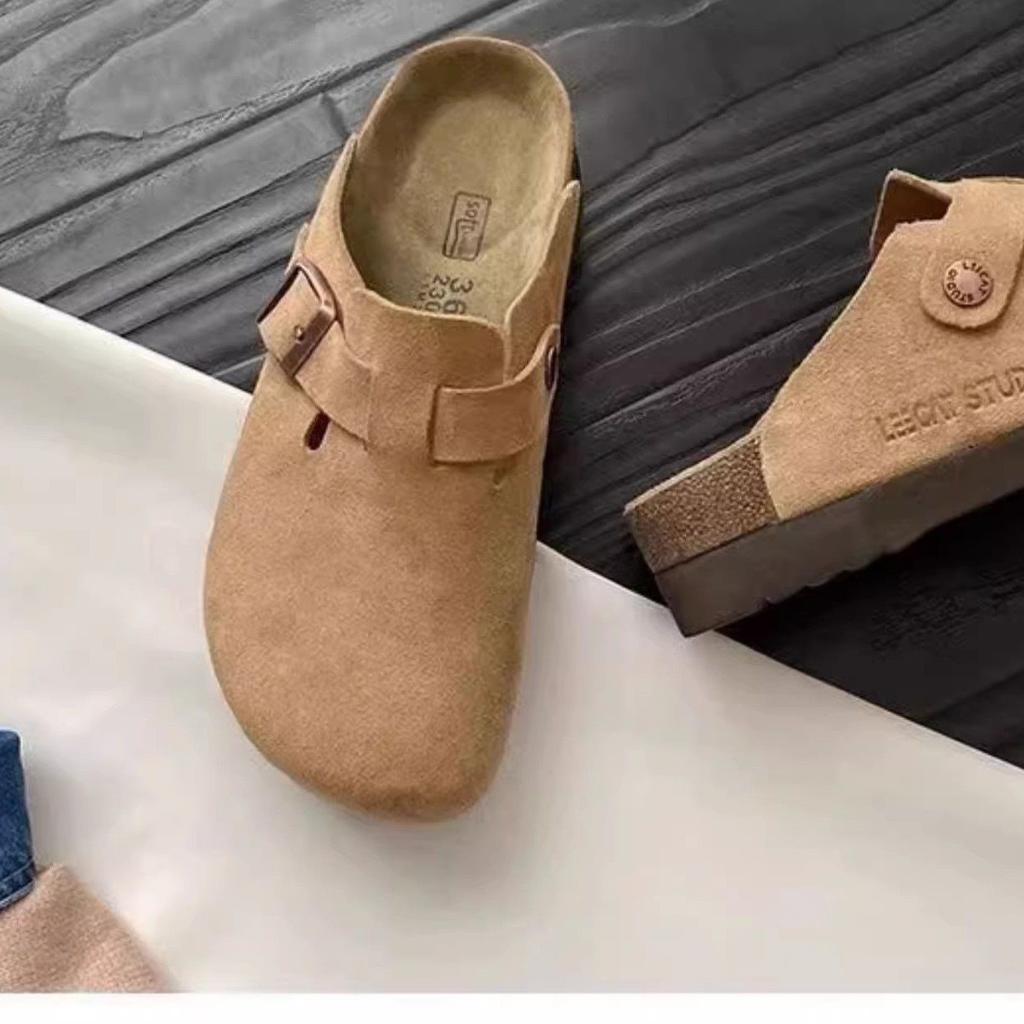 Thick-soled New Children's Half-drag Korean Version One-pedal Bag Head Slippers Boken Shoes Women's Spring Large Size 2025 Versatile