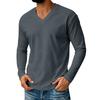 Men's V-Neck Long Sleeve Casual Shirt for Everyday Comfort