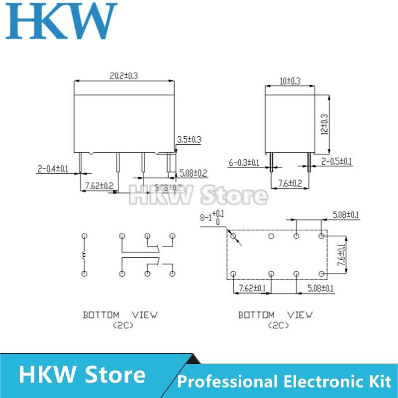 10pcs Coil DPDT Relays 8Pin 2NO 2NC Mini Power PCB Type HK19F HK19F-DC5V-SHG HK19F-DC12V-SHG HK19F-DC24V-SHG 3V 5V 9V 12V 24V Relays 5