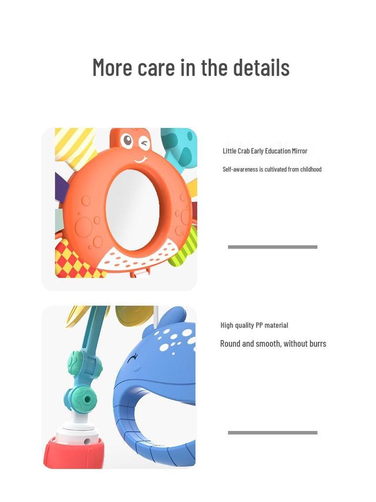 Crab Mobile & Rattle for Infants & Toddlers: Soothing, Educational Bed & Stroller Toy for Babies 0-1 Year Old