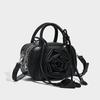 New Rose Flower Design Handbag Women High-end Versatile Floral Crossbody Bag Red And Black PU Zipper Style Single Shoulder Bag
