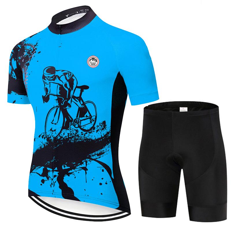 Kombinezon Kolarski 2025 Nowy Męski Letni Zestaw Krótki Rękaw Oddychający Sportowy Wyścigowy Ubrania Rowerowe MTB Uniform Rowerowy Outdoor