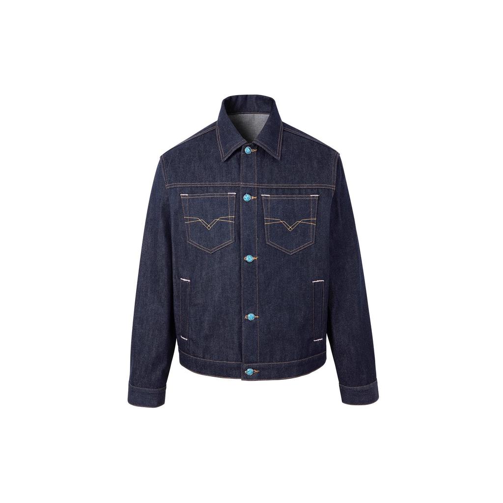 2026 Unisex American Denim Workwear Set: Sapphire Jacket & Loose Straight-Leg Pants