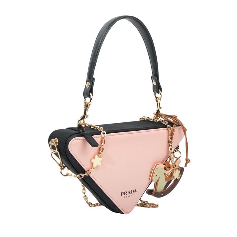 Prada Cosmetic Bag/toiletry Bag [Customized Bag] Pink Trojan Polyester Fiber, Simple, Niche, Fashionable, Versatile, Trendy, High-end Pink Trojan