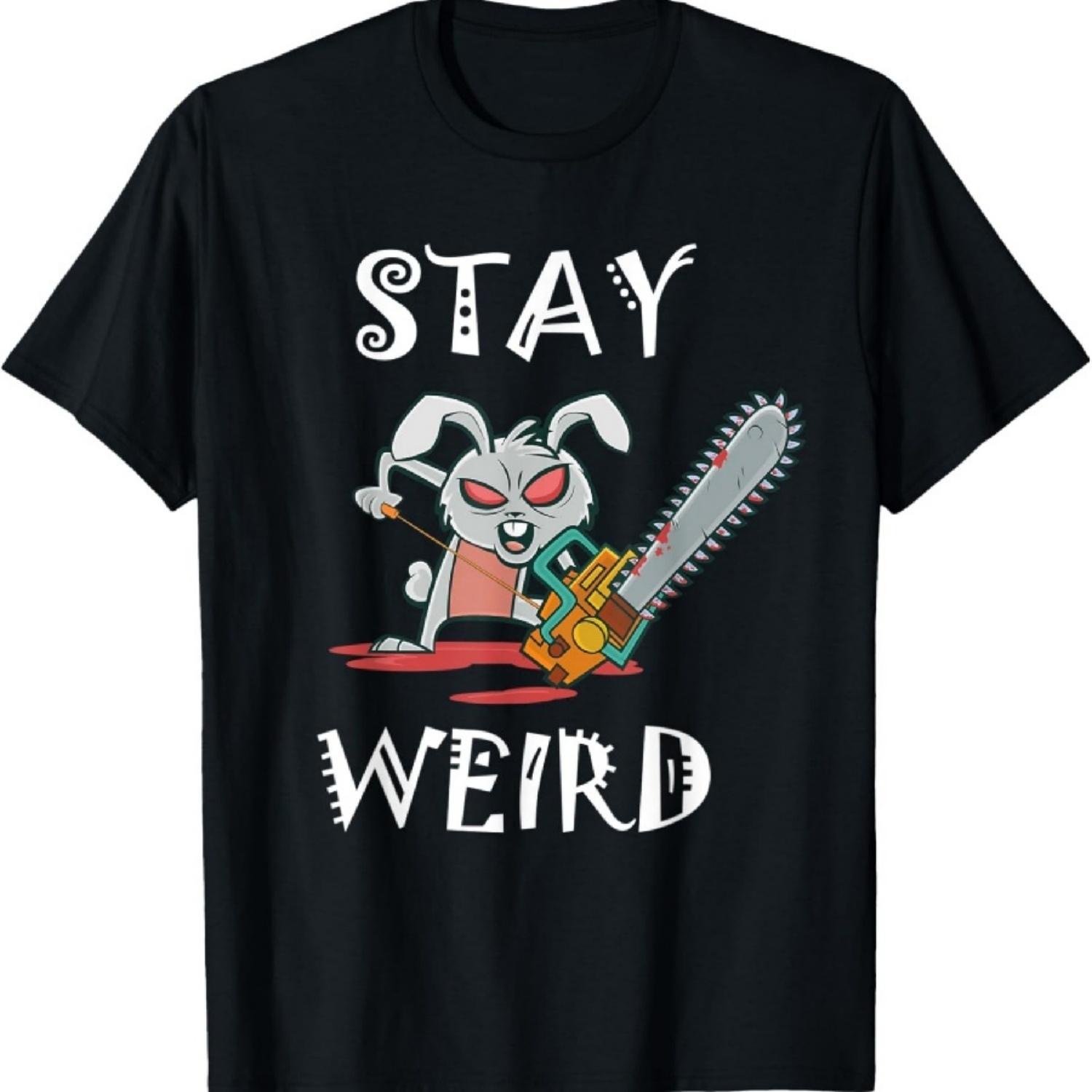 Странный Кролик Бензопила Эмо Каваи Психо Сумасшедший Фрик Футболка S