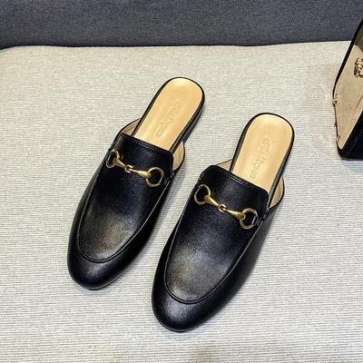 Wearing Slippers Outside Fashion Baotou Muller Shoes Casual Single Shoes Flat Heel Half Slippers Women 'S Shoes