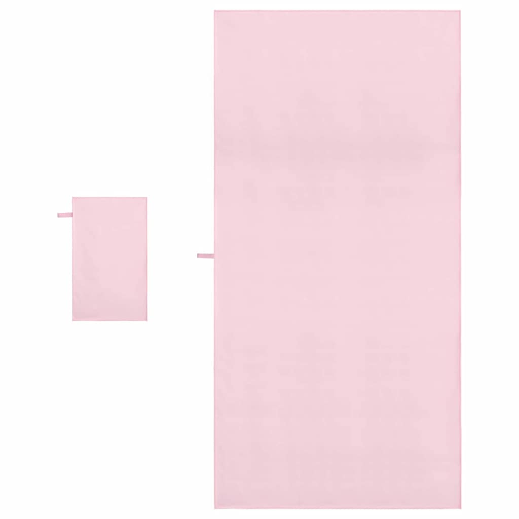 Sports Towel Set 2 pcs Pink Fabric