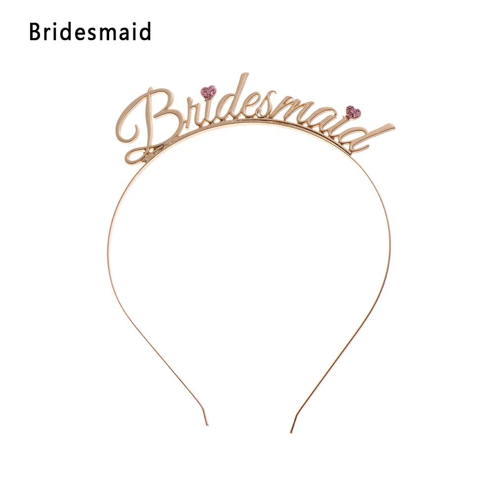 Wedding Hair Accessories Gold Bride Bridesmaid Bridal Shower Hen Party Tiara Crown Bachelorette Party Favor Wedding Supplies