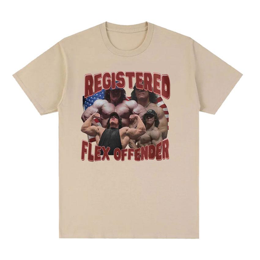 Registrierter Flex-Sünder Retro Grafik T-Shirt Sam Sulek Lustiger Fitnessstudio-Humor Kleidung T-Shirts Unisex O-Ausschnitt Baumwolle Übergroßes T-Shirt