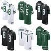 Mens New York Jets 1 8 5 Embroidered Football Jersey Team Sports Game Uniform