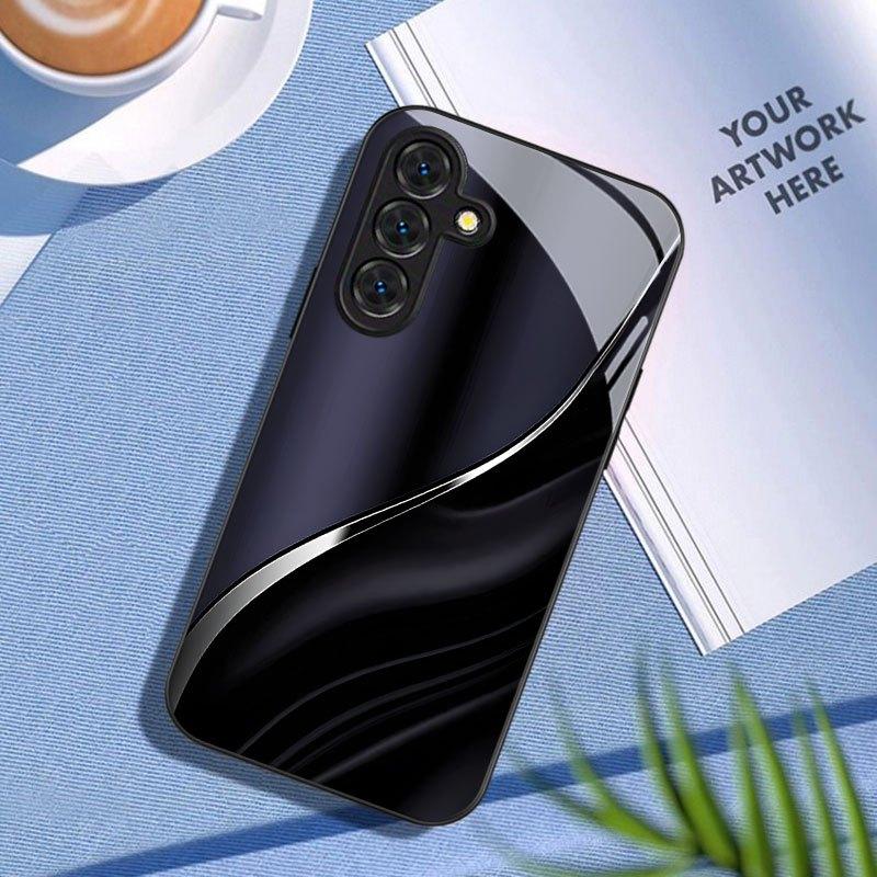Minimally streamlined design glass phone case for Samsung Galaxy S26 S25 S24 S23 S22 S21 S20 fe plus ultra anti fingerprint
