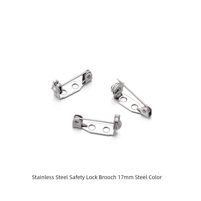 

Stainless Steel 304 Brooch Safety Rotary Safety Catch Brooch High-End Pin Handmade DIY Jewelry Accessories Materials Insurance buckle brooch steel color 17mm 5]