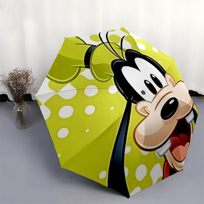Goofy Themed Automatic Opening and Closing Umbrella, Brightly Colored 8-rib Portable Umbrella, Suitable for Men and Women, A Perfect Gift for Christma