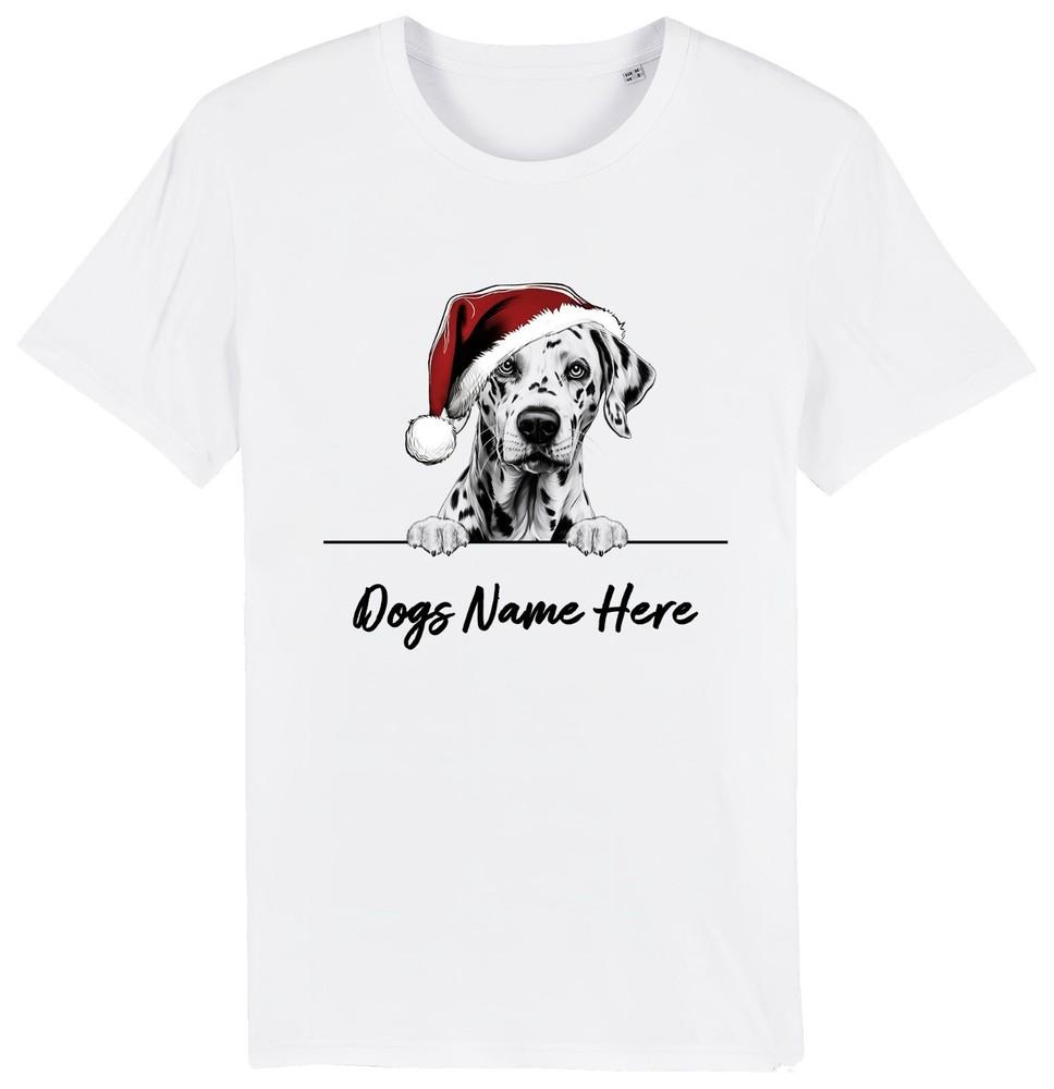 

ДАЛМАТИН Персонализированная Рождественская Футболка для Собаки Мужская Женская Детская Имя Собаки Питомец Футболка 3XL