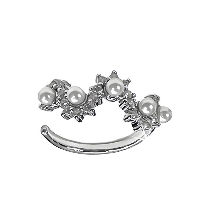 French Retro Niche Design Sense Diamond-Set Sweet Open Ring Stacked With Gentle Fairy High-End Sense Personalized Jewelry