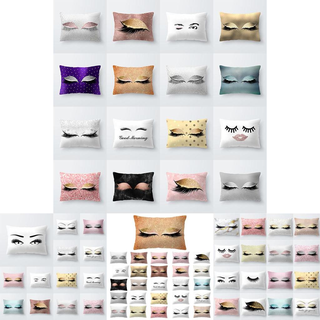 Elegantly Designed Eyelash Pattern Pillow Cover For Stylish Sofa And Seat