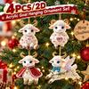 2D Flat Goat Pendant Shining Animal Hanging Decoration Zodiac Goat Souvenir  Holiday Party Decor