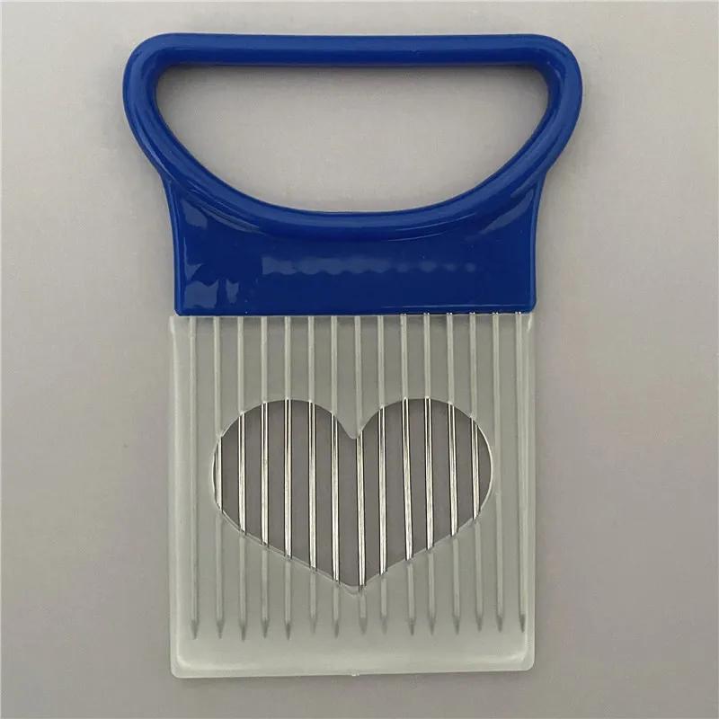 1PC Colorful Onion Slicer with Stainless Steel Holder – Easy Onion Chopper for Potatoes & Vegetables