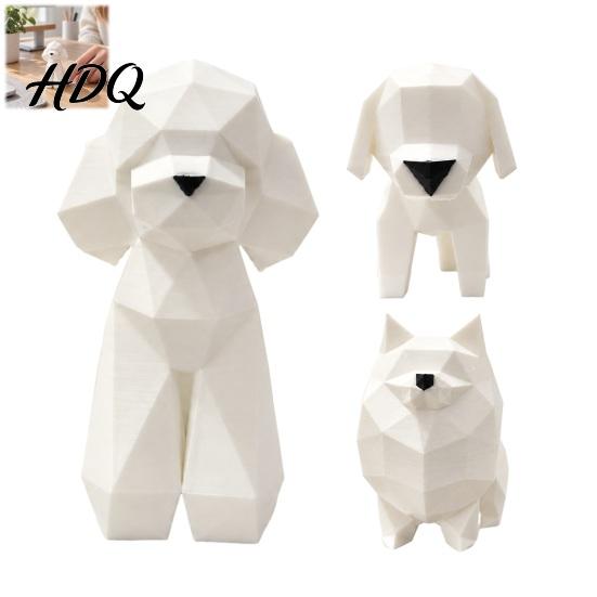 Modern Desk Accessories 3D Printed Geometric Puppy Figurine Minimalist Dog Statue Creative Animal Crafts Cute Artistic Sculpture for Home