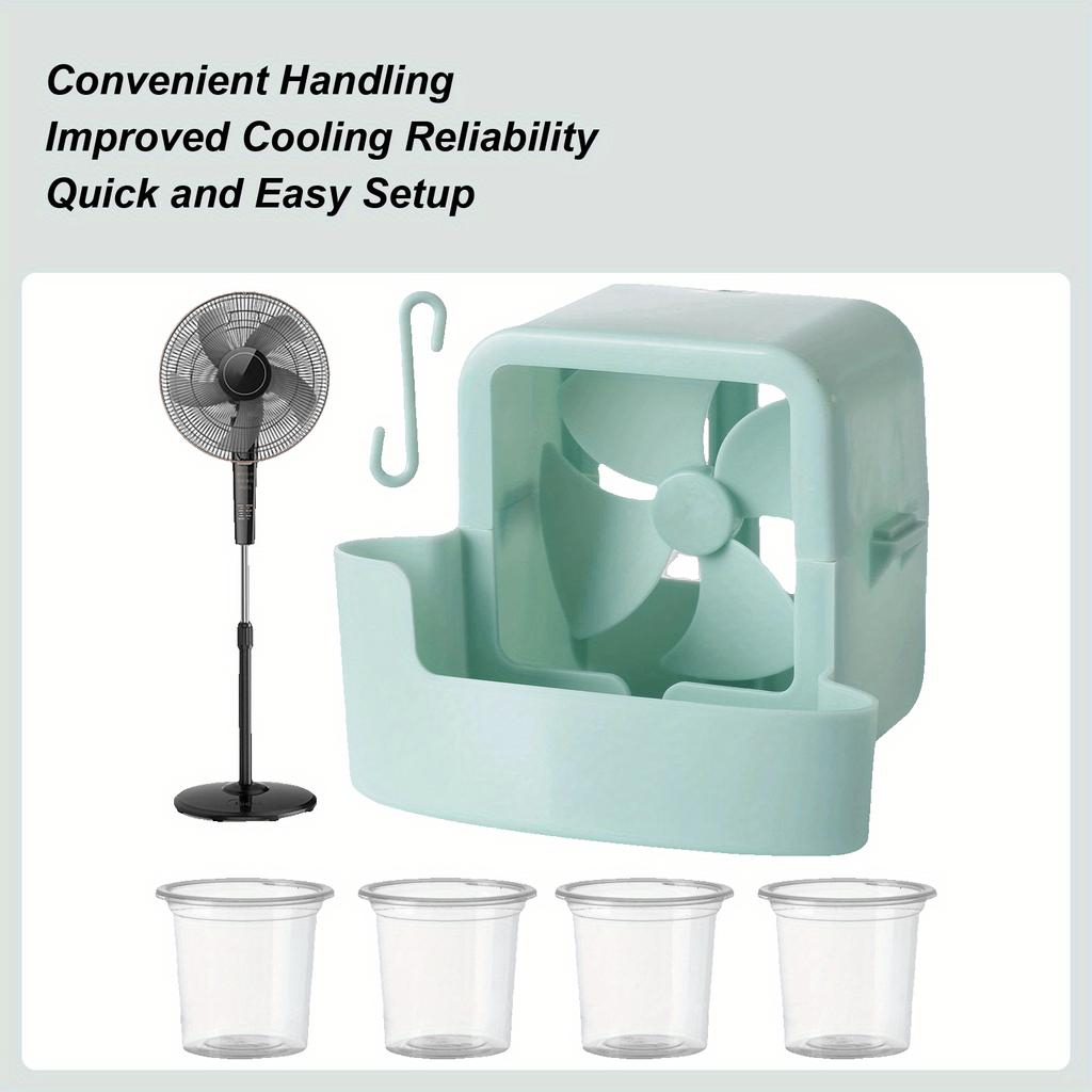 Portable Fan Cooler Set - Zero-power Physical Water Circulation Cooling Device with Hook Mount, Summer Heat Relief Accessory