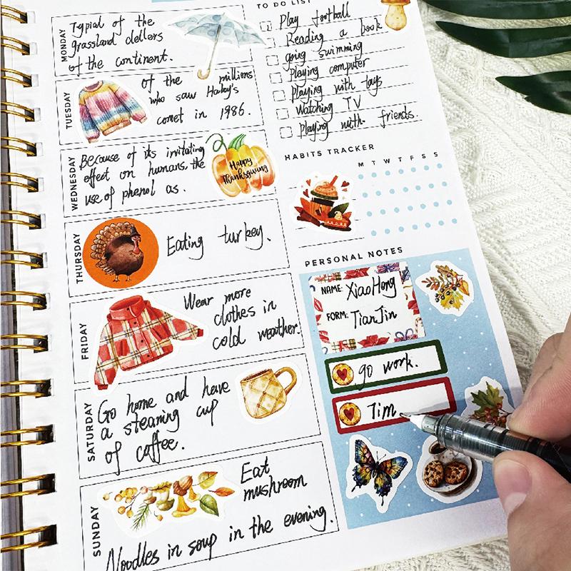 785Pcs Vintage Planner Decals Set Semi-Matte Paper Seals Reusable Irregular Shapes With 12 Month For Journaling English Language