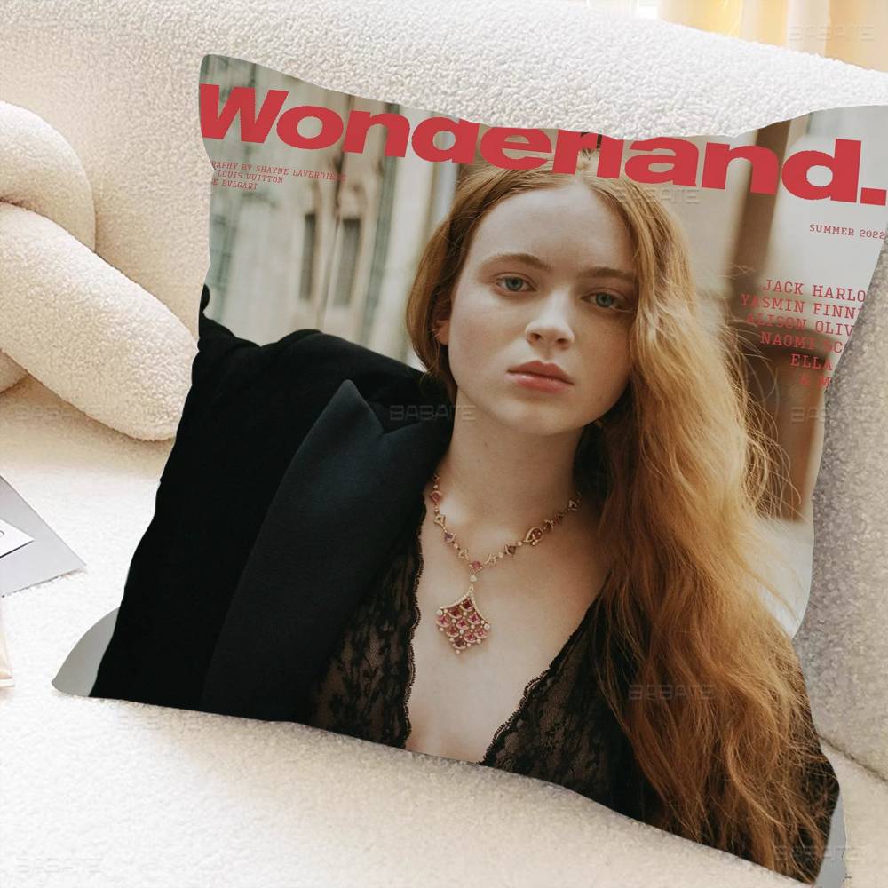 

Sadie Sink Personalized Pillow Dust Cover Bedroom Kids Party Decoration Pillowcase Birthday Children Gift 12x12Inch