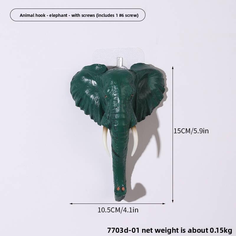 Gancio da Parete Retro con Design di Elefante, Zebra e Giraffa per Arredamento Casa e Organizzazione a Parete